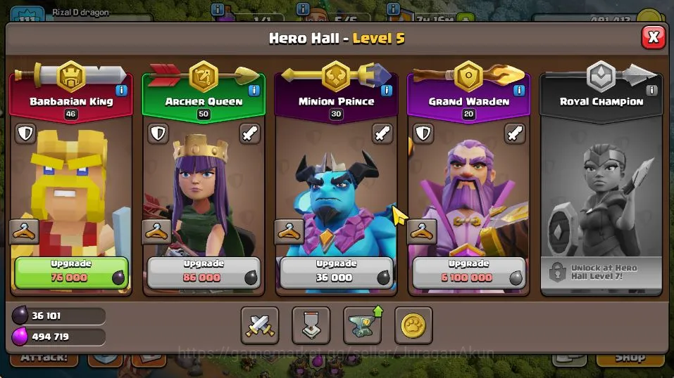 Clash of Clans Accounts Mid-Tier TH 12 - BH 7|LV 111|Limited Skin Hero|HH 5|BK 46,AQ 50,GW 20,MP 30,RC 0|Gems 181|CN 6