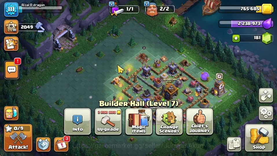Clash of Clans Accounts Mid-Tier TH 12 - BH 7|LV 111|Limited Skin Hero|HH 5|BK 46,AQ 50,GW 20,MP 30,RC 0|Gems 181|CN 9