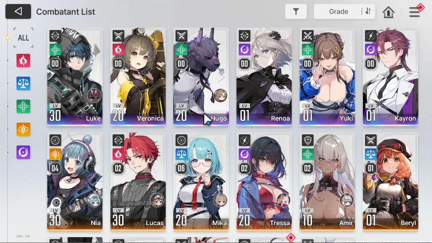 Chaos Zero Nightmare Accounts GLOBAL Lv 23| 6SSR(Luke Veronica Hugo Renoa Yuki K image 2
