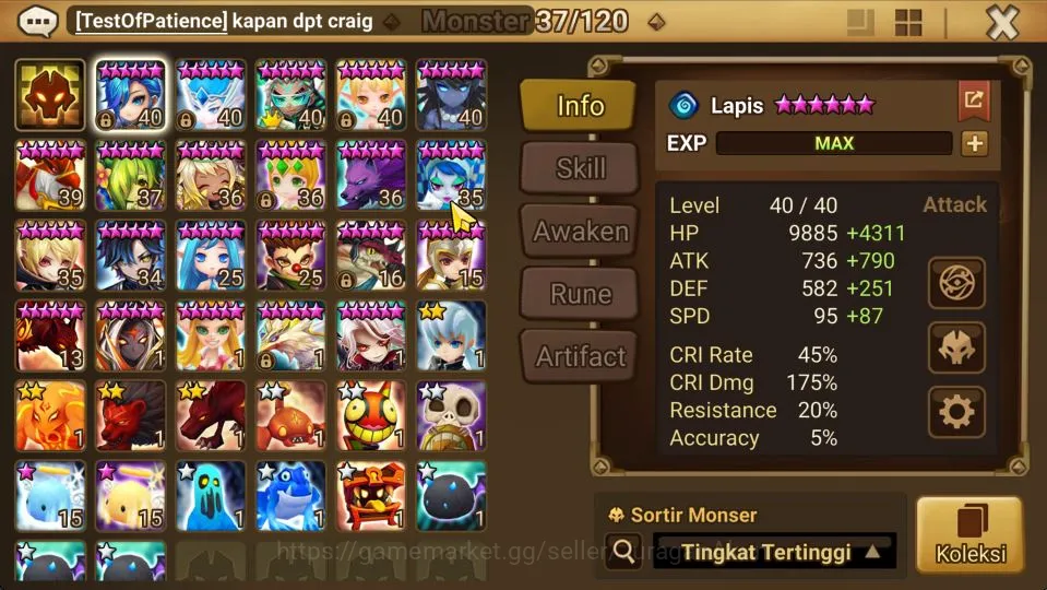 Summoners War: Sky Arena Accounts Starter ASIA|LV33|1 LD [Daniel]|5 Total NB5(Bernadotte,Rilye,Etc) + 22 *6 Monster + Many 4