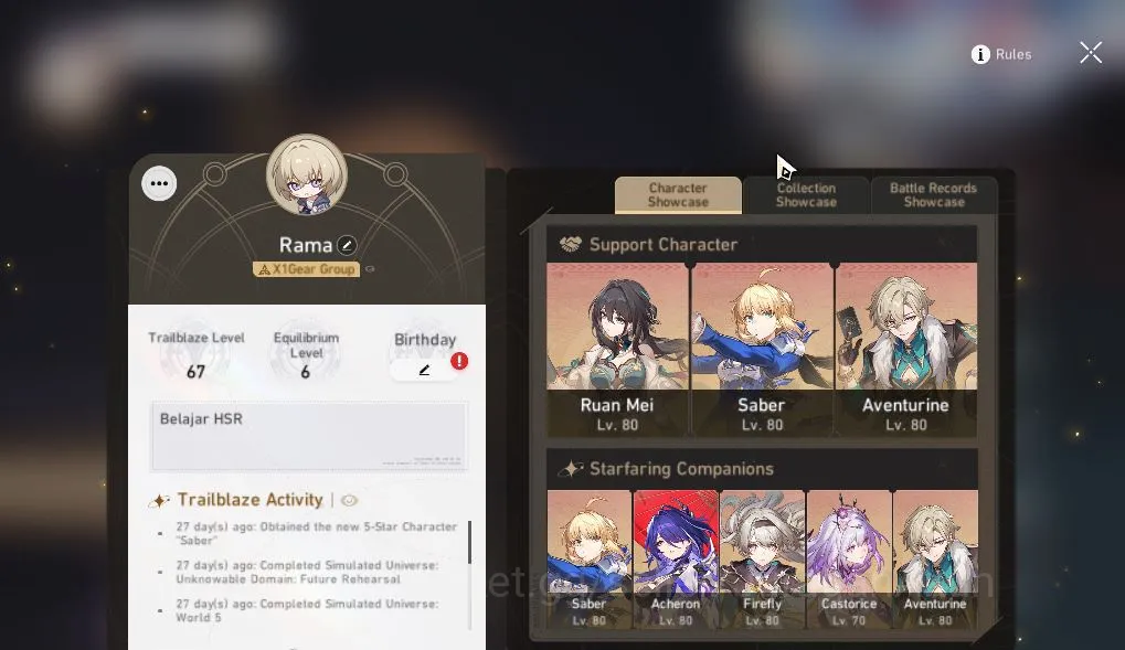 Honkai Star Rail Accounts ASIA|TL67|8 Limited [Saber,Firefly,Acheron,Dr Rati image 1