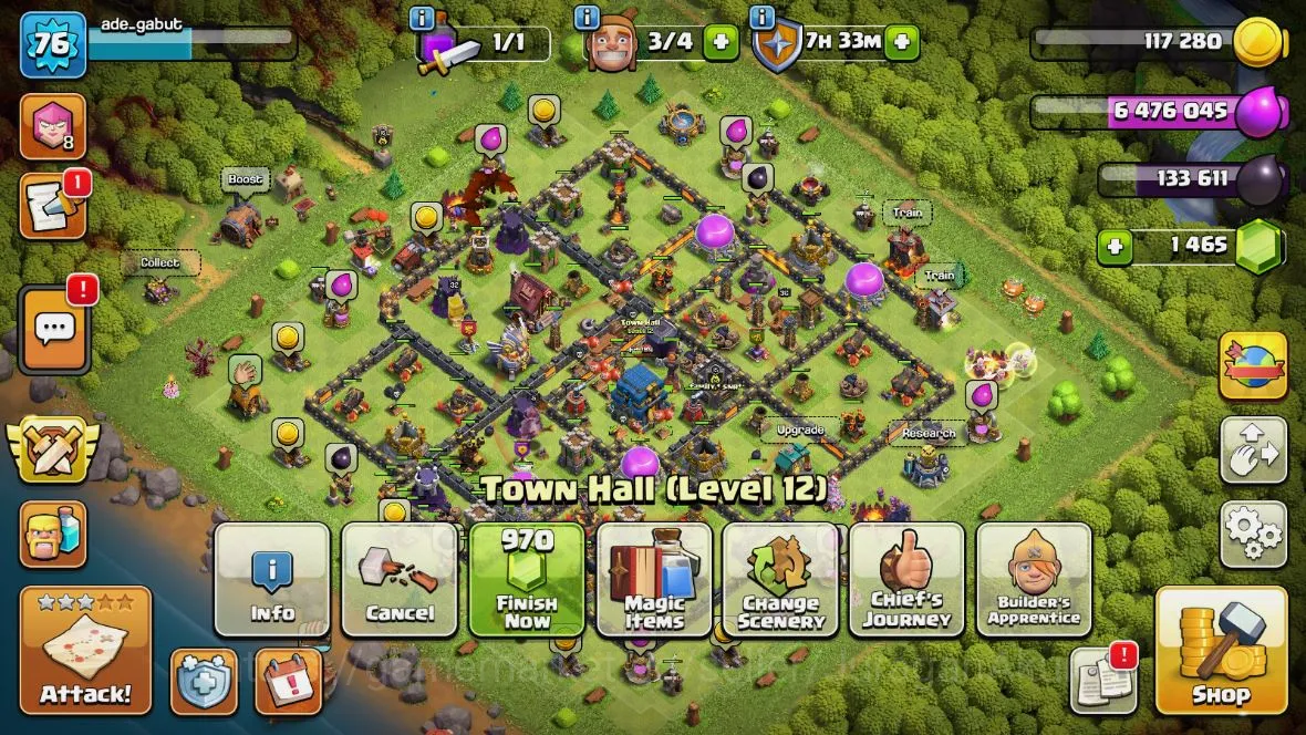 Clash of Clans Accounts TH 12-BH6|LV76|League Archer 8 |HH8|BK 32,AQ 36,GW image 3