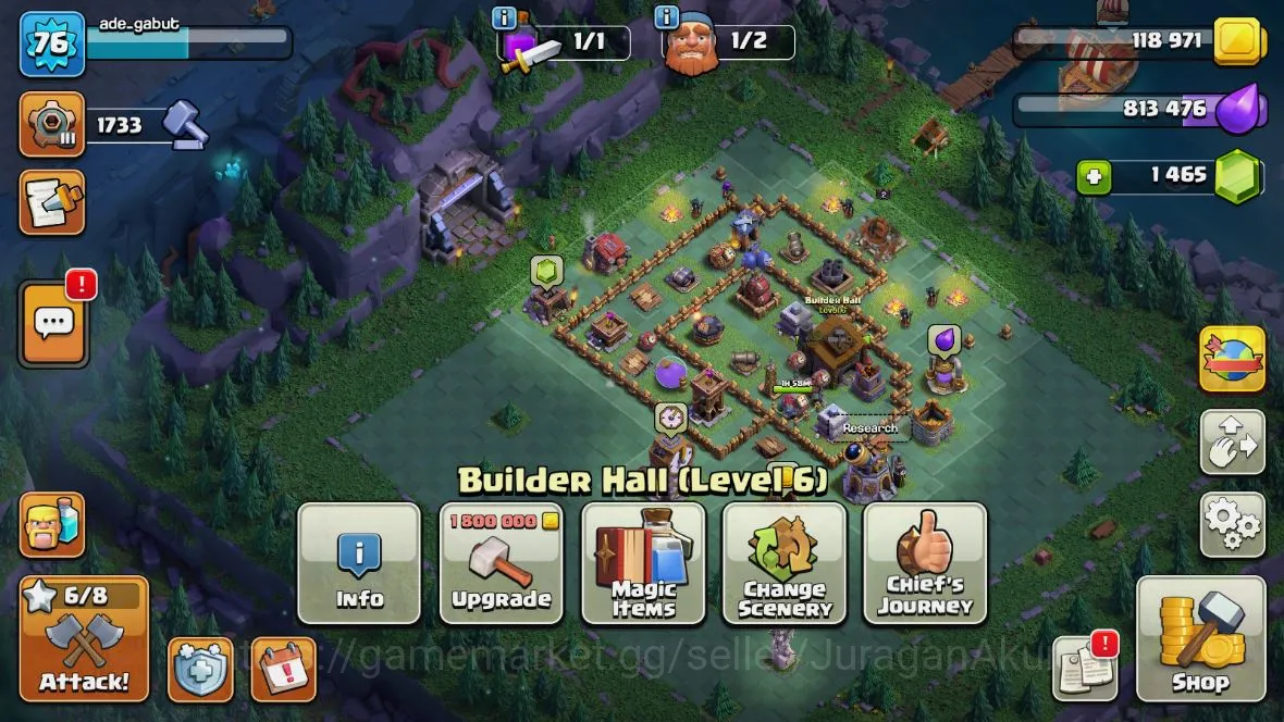 Clash of Clans Accounts TH 12-BH6|LV76|League Archer 8 |HH8|BK 32,AQ 36,GW image 4