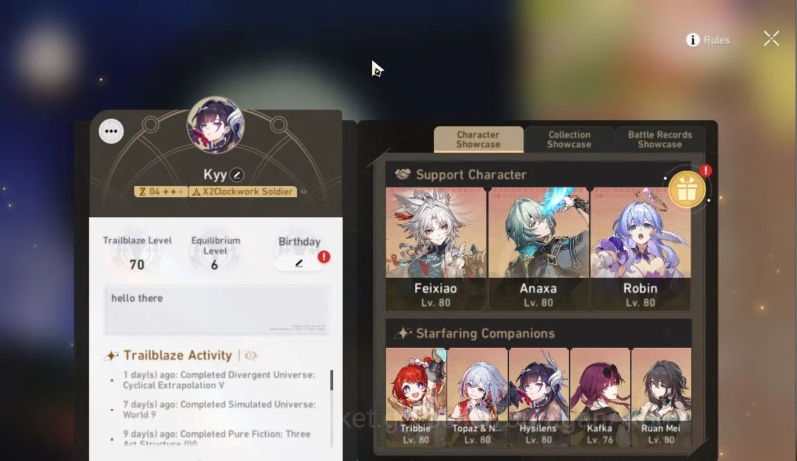 Honkai Star Rail Accounts Mid Game ASIA|TL70|SJ 4370|8 Limited 2