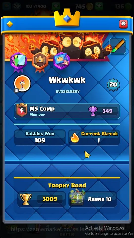 Clash Royale Accounts Lvl 20|Trophy 3009|KTL 8|Limited Skin| Card 59 | 2 image 3