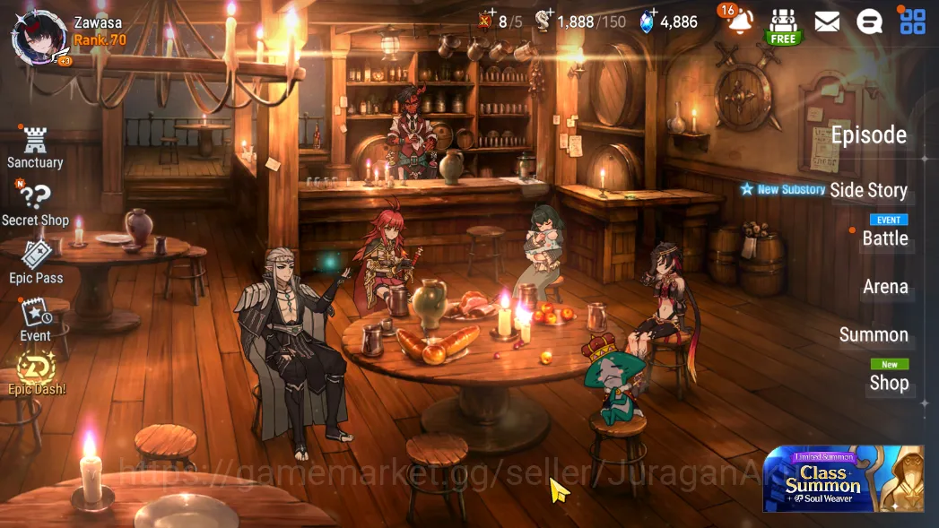 ASIA Verif|16ML (NM Luna,Harsetti,Ilynav,Straze,DB Senya,SE Celine,Etc)+ AW Hwayong,Fenne,Etc|POH ON|296 Spd Rinak|SS(ES2188) Epic Seven Mid-Tier ASIA Verif|16ML (NM Luna,Harsetti,Ilynav,Straze,DB image 1