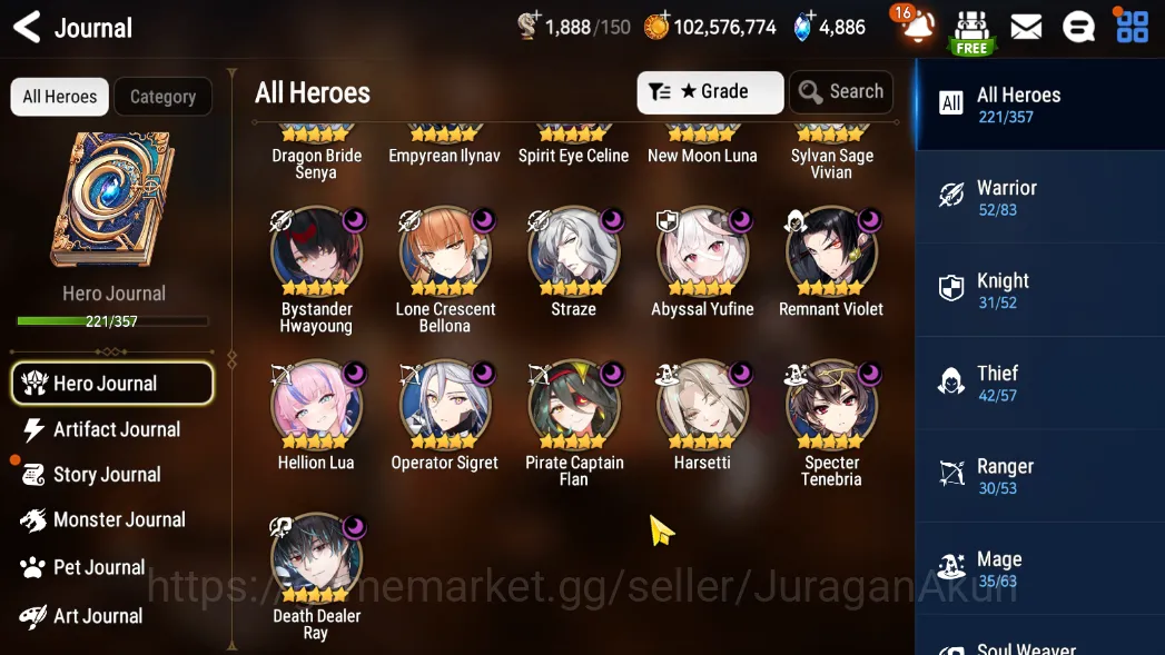 Epic Seven Accounts Mid-Tier ASIA Verif|16ML (NM Luna,Harsetti,Ilynav,Straze,DB Senya,SE Celine,Etc)+ AW 2