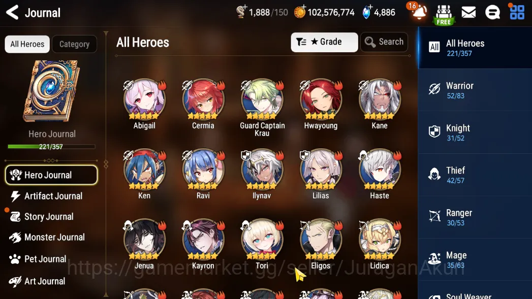 Epic Seven Accounts Mid-Tier ASIA Verif|16ML (NM Luna,Harsetti,Ilynav,Straze,DB Senya,SE Celine,Etc)+ AW 4