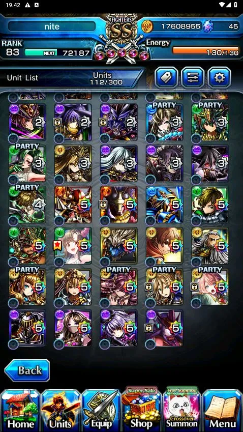 Grand Summoners Accounts Mid-Game Global|Rank 83|1 Sp art|9 4