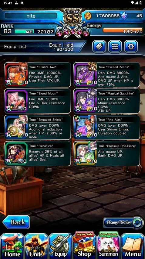 Grand Summoners Accounts Mid-Game Global|Rank 83|1 Sp art|9 5