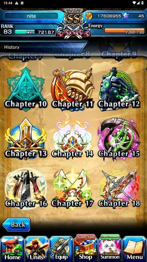 Grand Summoners Accounts Mid-Game Global|Rank 83|1 Sp art|9 7