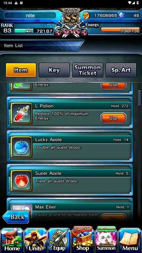 Grand Summoners Accounts Mid-Game Global|Rank 83|1 Sp art|9 8