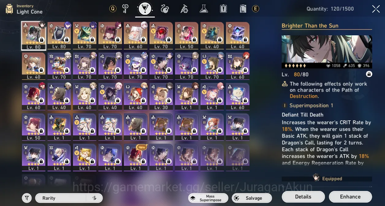 Honkai Star Rail Accounts Mid Game ASIA [TL65] 9 Limited (Acheron+Sign, Kafka+Sign, DanHengIL+Sign, The Herta 7