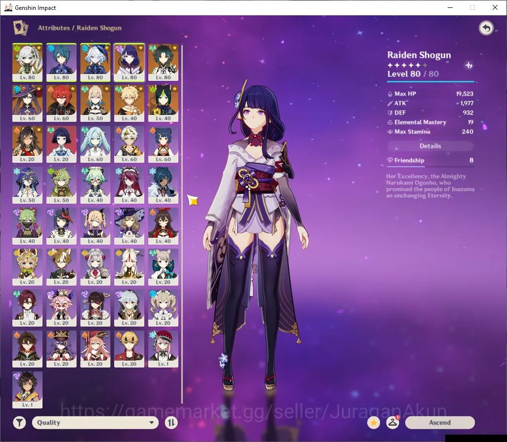 Genshin Impact Accounts Mid Game ASIA | AR 53 | 4 Limited+4 [5 Star Weapon]| Furina+Sign,Raiden,Xiao,Nahida | MC Male |Take 3