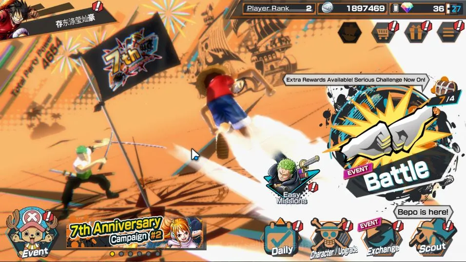 One Piece Bounty Rush Accounts Mid-Tier Global| 3 META EX | KoP GD Roger, Onigashima Zoro, Trafalgar Law | Rank 2 |Log
