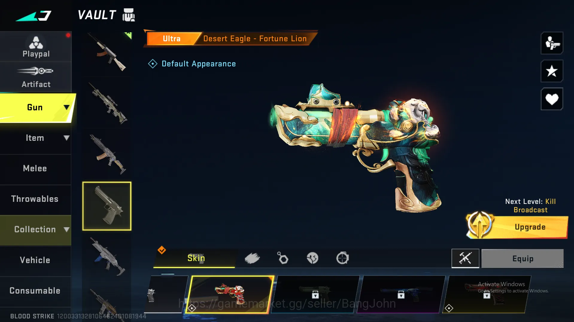 Blood Strike Accounts Others AK47 Eternal | Axe Minecraft | MP5 Legend | Glock Legend | Vector Legend |  M4 Ultra | KAG 12