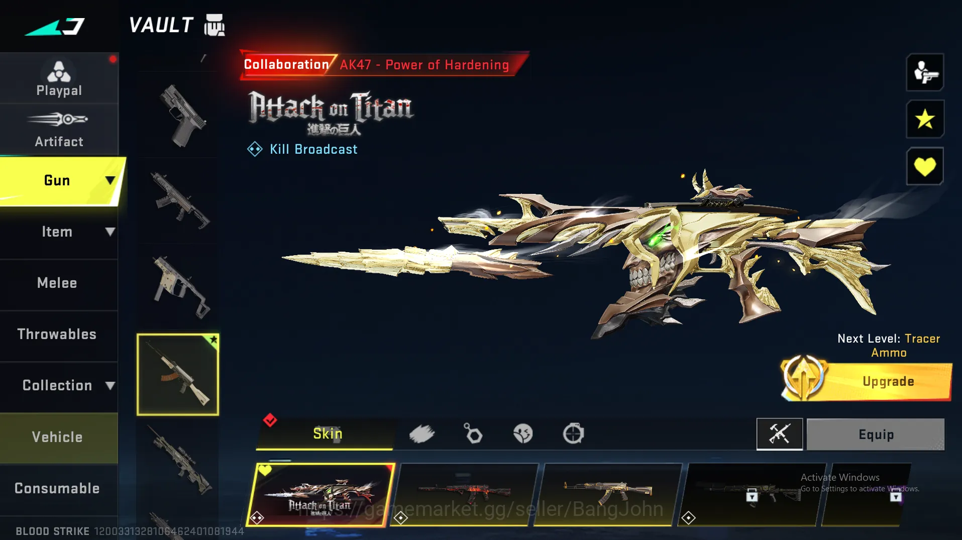 Blood Strike Accounts Others AK47 Eternal | Axe Minecraft | MP5 Legend | Glock Legend | Vector Legend |  M4 Ultra | KAG 13