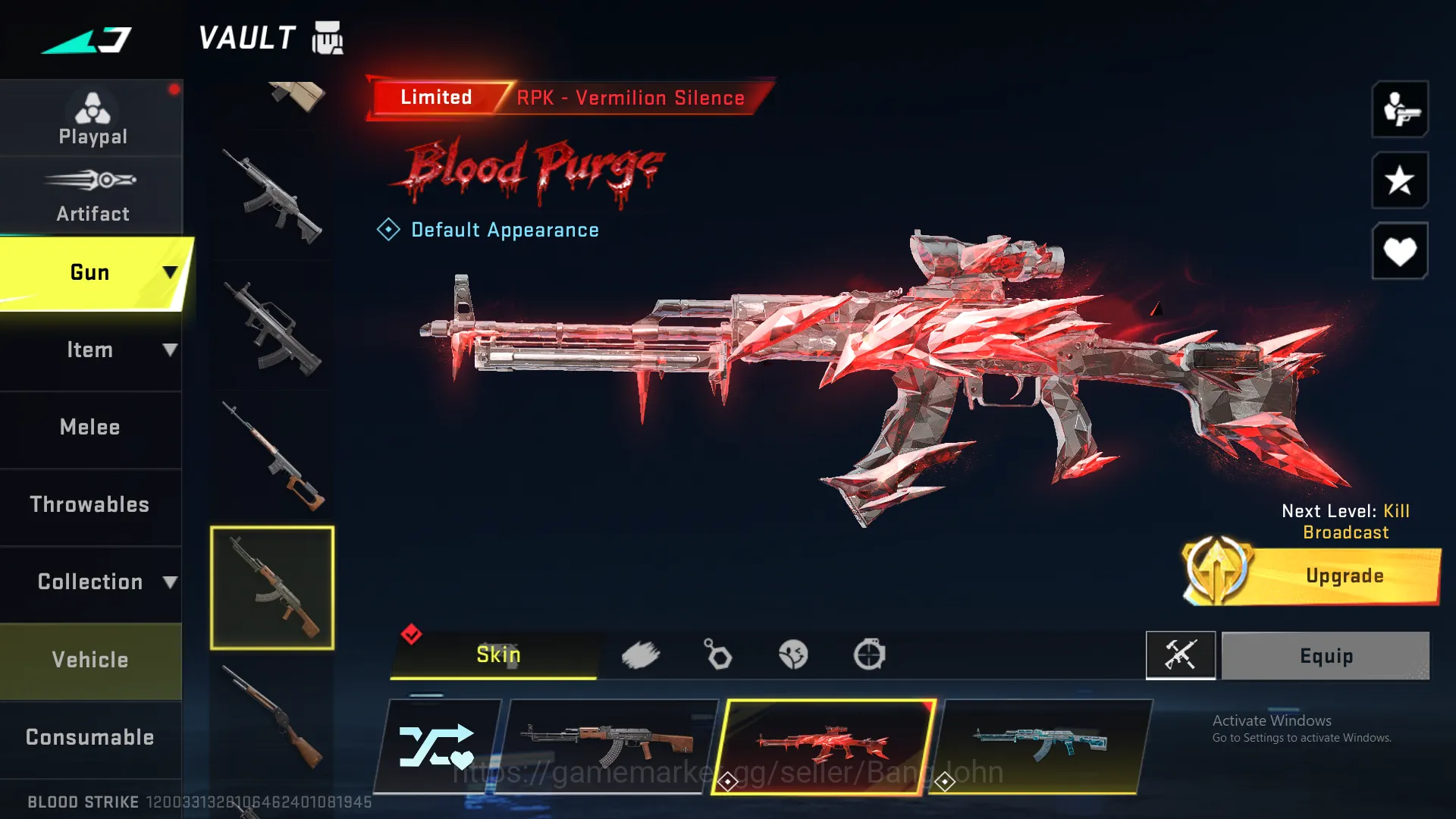 Blood Strike Accounts Others AK47 Eternal | Axe Minecraft | MP5 Legend | Glock Legend | Vector Legend |  M4 Ultra | KAG 9