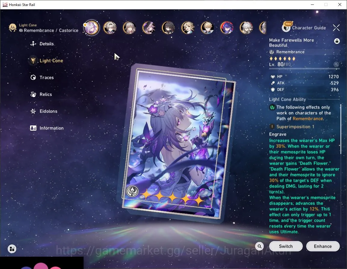 Honkai Star Rail Accounts ASIA|TL70|12 Limited|[Castorice(Sign+E1),Acheron(S image 1