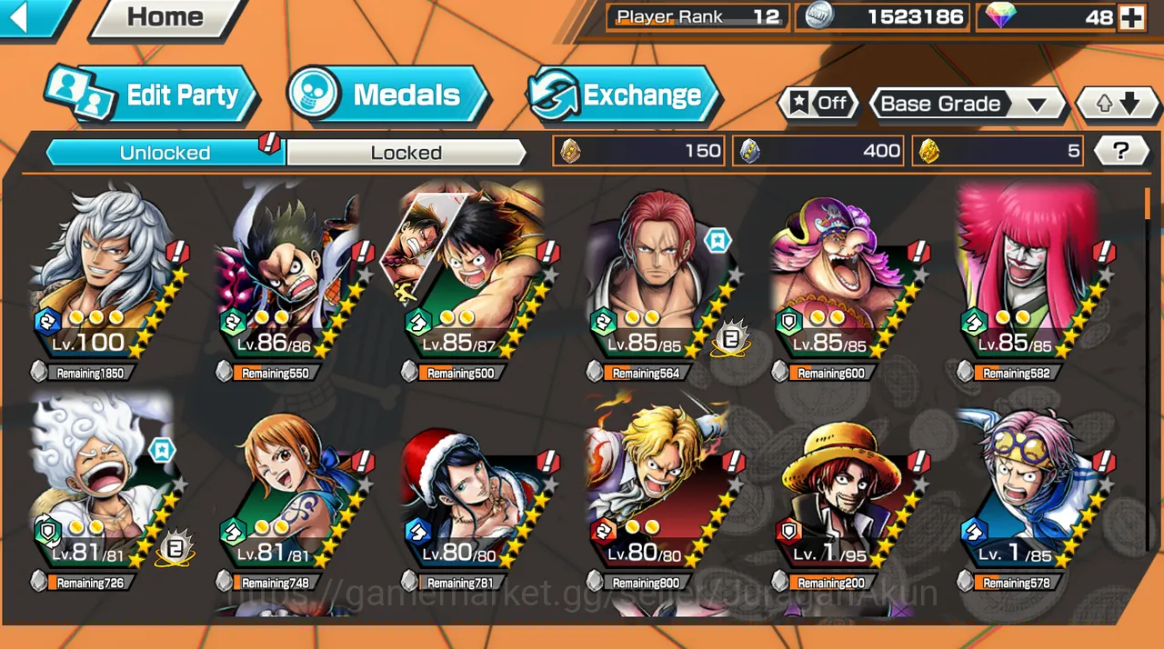 One Piece Bounty Rush Accounts Mid-Tier Ex G5 Luffy, Ex Perona, Edward Newgate, Sabo, etc | Full Access | Android | Check SS 2