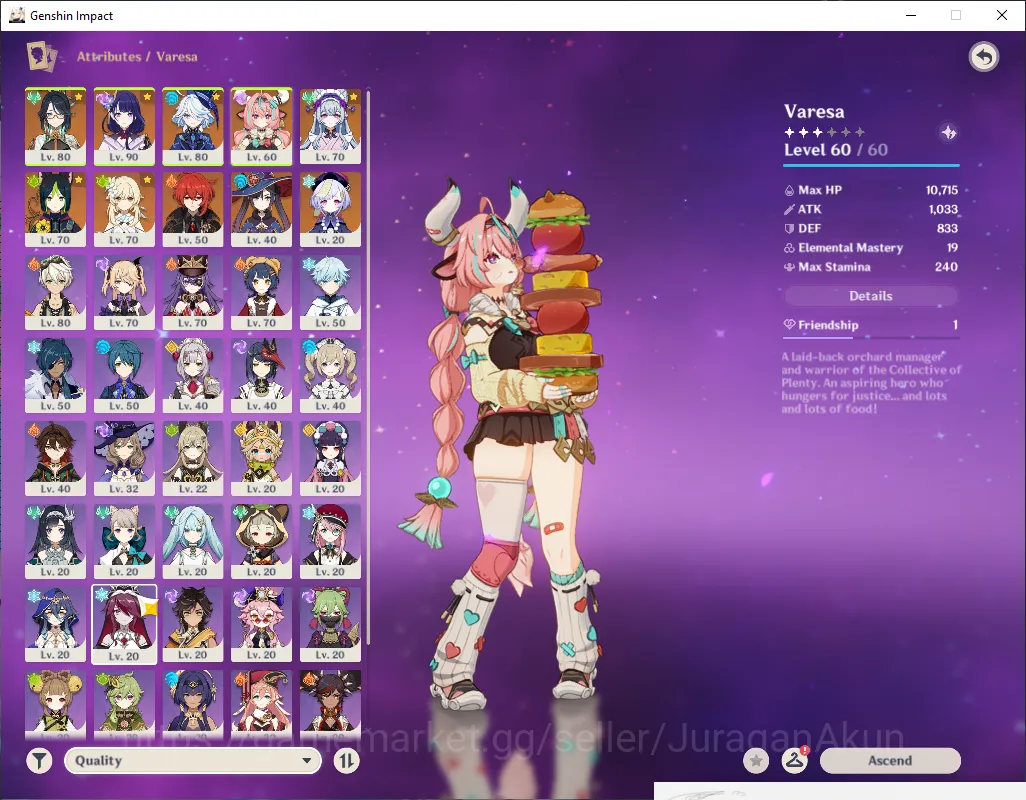 Genshin Impact Mid Game ASIA| AR54 |4 Limited 1 [5*Weapon]|Varesa+Sign|Xia image 1