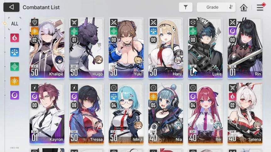 Chaos Zero Nightmare Accounts GLOBAL|Lv 47|7 SSR(Khalipe M2,Haru,Hugo M1,Luke,Rin,Kayron,Yuki)+ 11SR+19 SR Partner|Cry 2