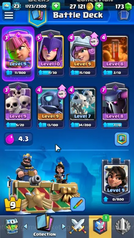 Clash Royale Accounts Midgame Lvl 23|Trophy 2959|KTL 9|Limited Skin|Card 63|2 EVO,17 Epic,21 Rare,23 Common|TakeEmail(CR1099) 5