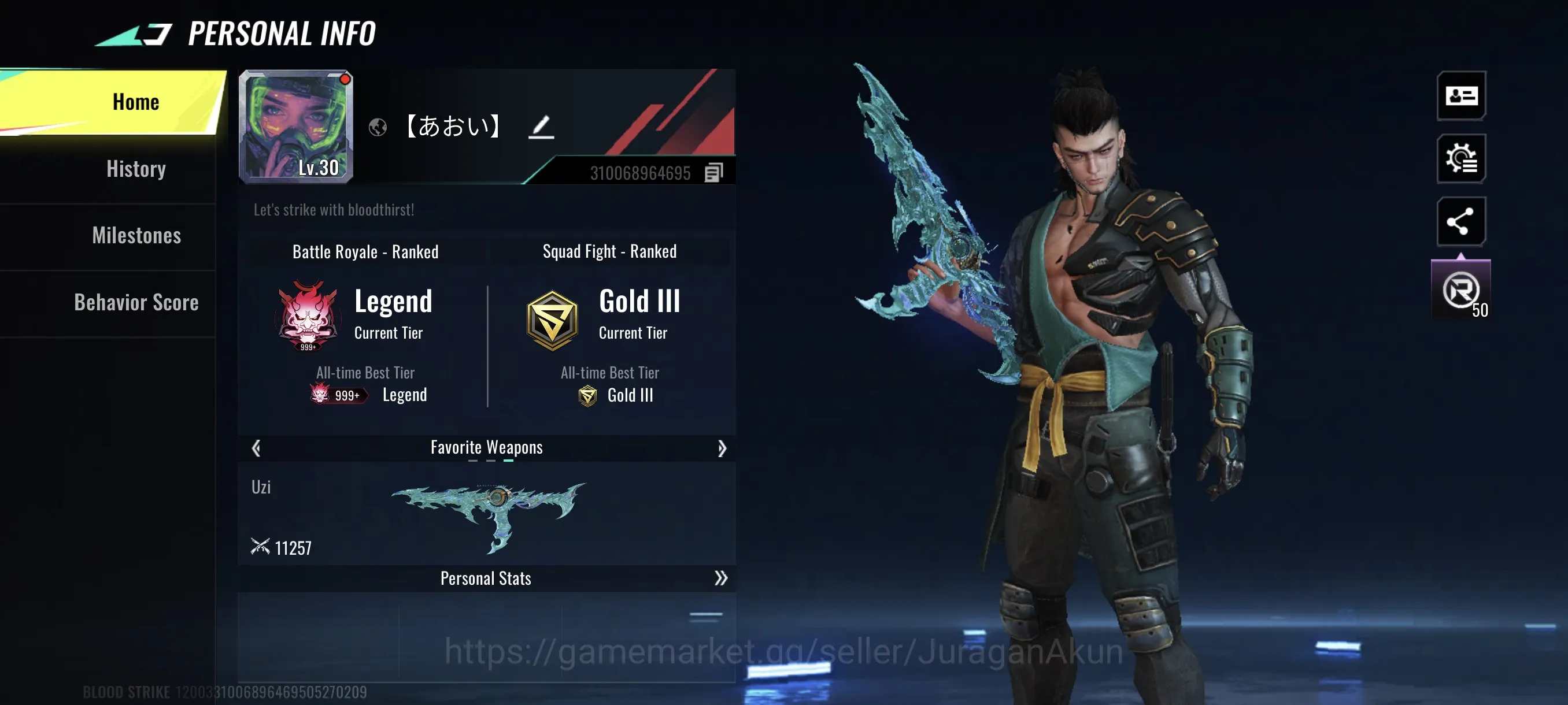 Blood Strike Accounts Asia|starter (Eternal Uzi-Stra Chaser) Vector Ruin image 1