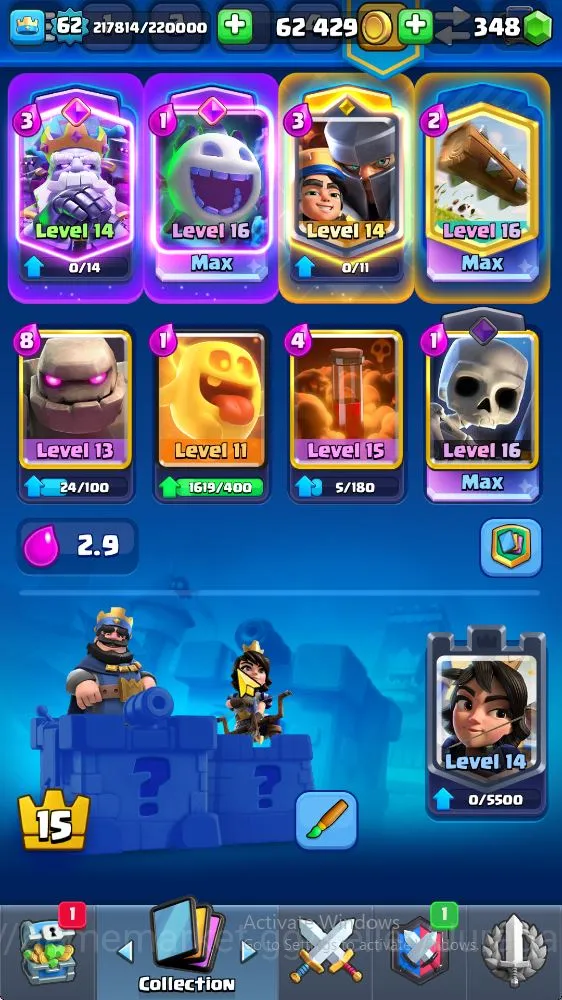 Clash Royale Accounts High-End Lvl 62|Trophy 10578|KTL 15|Limited Skin|Card 121|1 Hero,22 EVO,5 Max,8 Champ,21 Legend,33 2