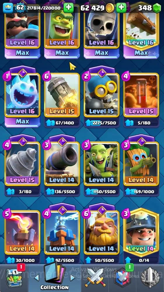 Clash Royale Accounts High-End Lvl 62|Trophy 10578|KTL 15|Limited Skin|Card 121|1 Hero,22 EVO,5 Max,8 Champ,21 Legend,33 4