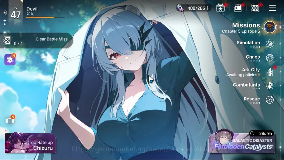 Chaos Zero Nightmare Accounts Global | LV 47 | 8 SSR [ChizuruM2+Sign,KhalipeM3,H image 1