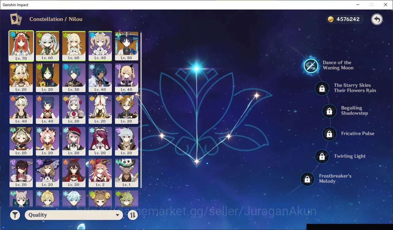 Genshin Impact Accounts Mid Game ASIA|AR39|4 Limited +1[5 Star's Weapon]|Nilou,Nahida,Wanderer,Xilonen|MC Female|Take Email 3