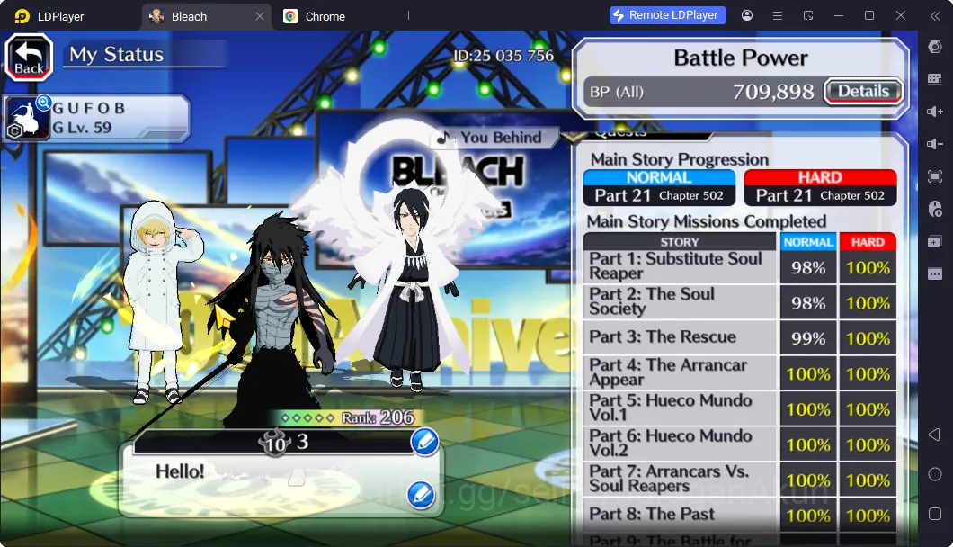 Bleach: Brave Souls Accounts High-End [GLOBAL] 47K Orbs|Nelliel 10th Art,Gremmy 9th Anniv, Ichigo 9th, Byakuya 4