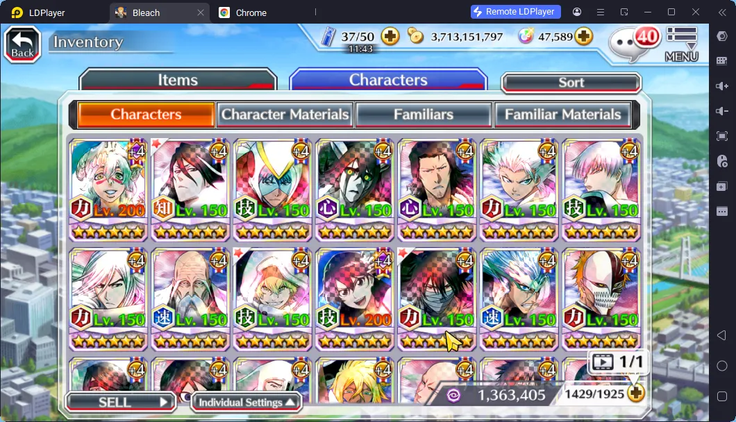 Bleach: Brave Souls Accounts High-End [GLOBAL] 47K Orbs|Nelliel 10th Art,Gremmy 9th Anniv, Ichigo 9th, Byakuya 5