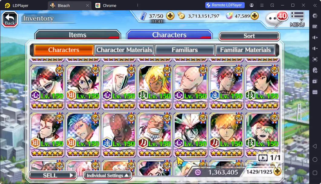 Bleach: Brave Souls Accounts High-End [GLOBAL] 47K Orbs|Nelliel 10th Art,Gremmy 9th Anniv, Ichigo 9th, Byakuya 6