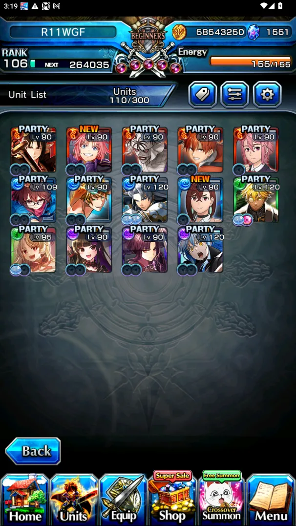 Grand Summoners Accounts Global|Rank 106|Chapter 10|1550 Crystall + 14 Asce image 4
