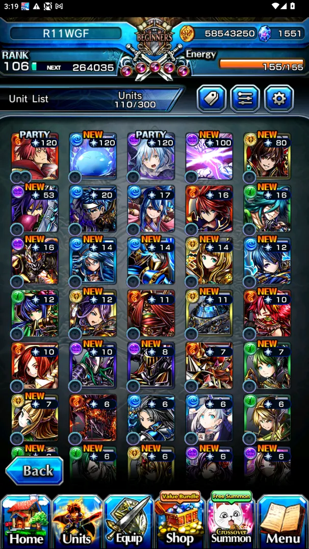 Grand Summoners Accounts Global|Rank 106|Chapter 10|1550 Crystall + 14 Asce image 5