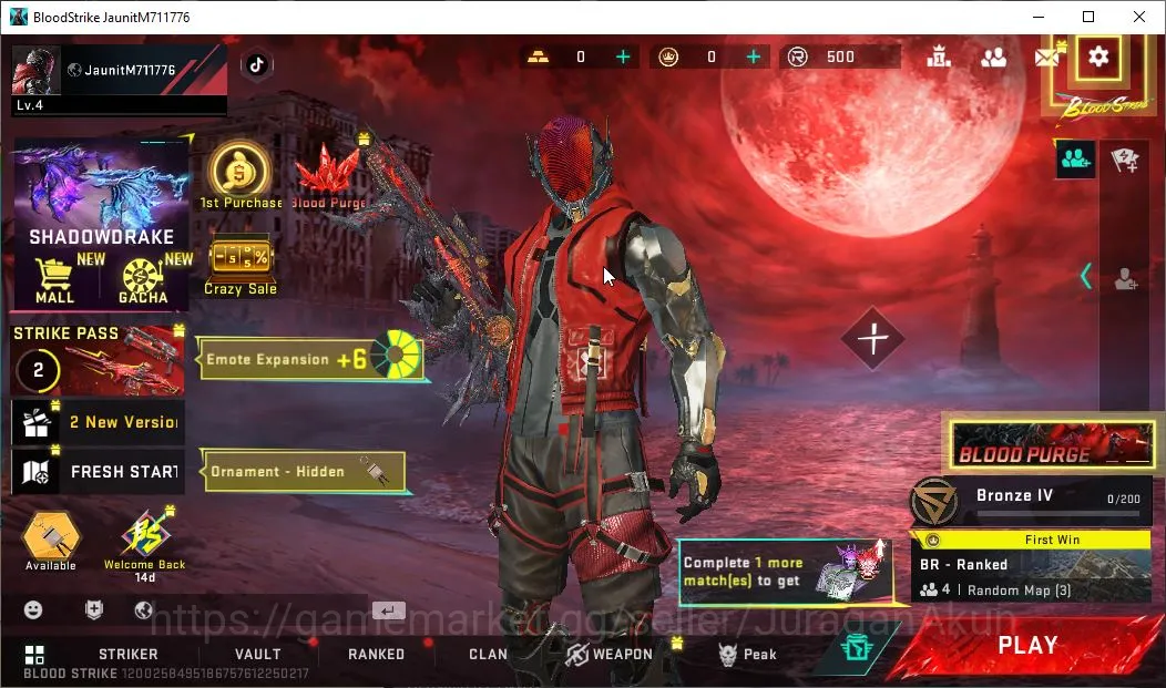 Blood Strike Rare Skin Asia|Best Starter|Eternal AUG-Requiem|Legendary UR image 1