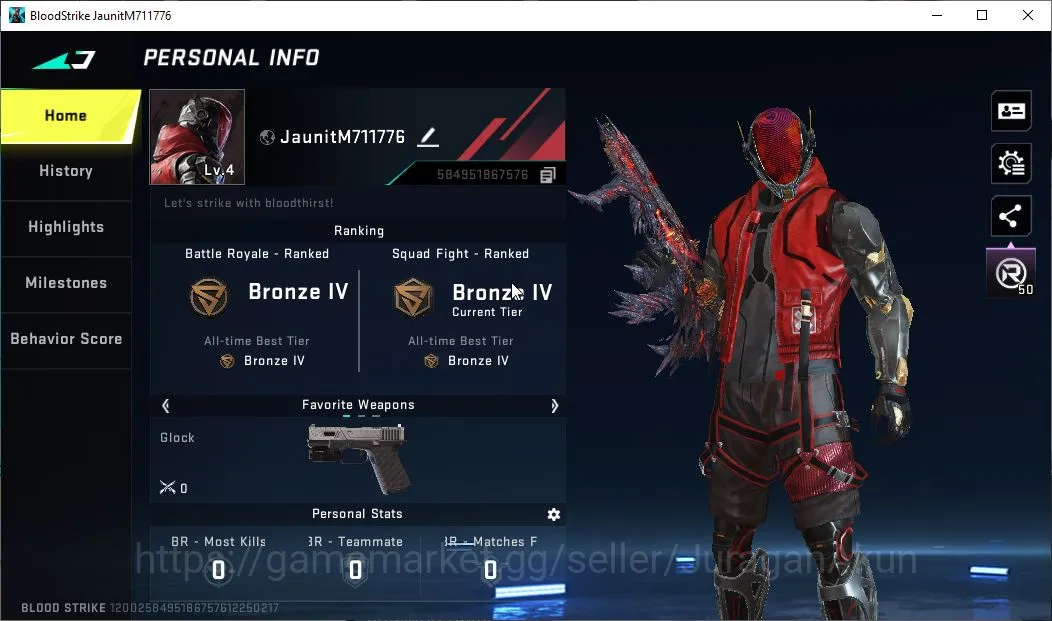 Blood Strike Accounts Rare Skin Asia|Best Starter|Eternal AUG-Requiem|Legendary 2