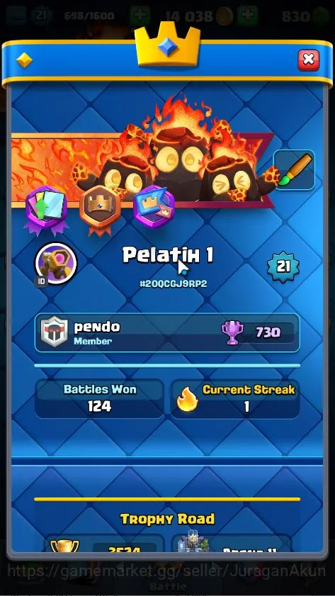 Clash Royale Accounts Lvl 21|Trophy 3524|KTL 8|Limited Skin| Card 63 | 2 image 2