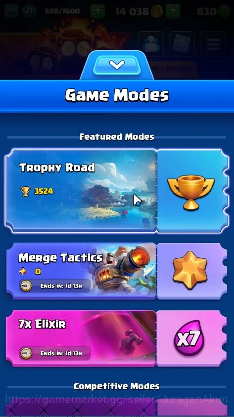 Clash Royale Accounts Lvl 21|Trophy 3524|KTL 8|Limited Skin| Card 63 | 2 image 5