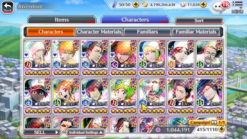 Bleach: Brave Souls Accounts Mid-Tier Global BP 1,1M|11K Orb|6 MT[CreatorArt(Ichigo,Renji),TYBW25(Askin,Ichigo),CangDu 4