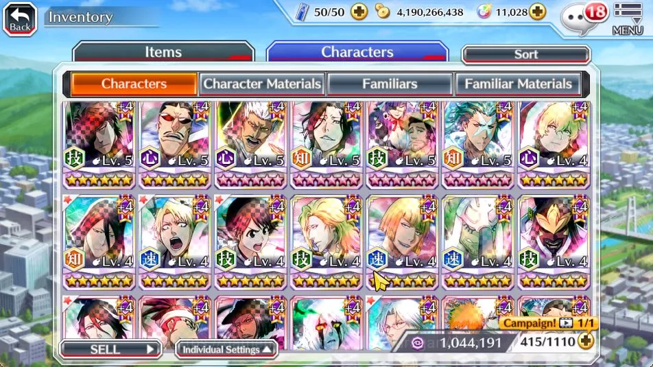 Bleach: Brave Souls Accounts Mid-Tier Global BP 1,1M|11K Orb|6 MT[CreatorArt(Ichigo,Renji),TYBW25(Askin,Ichigo),CangDu 5