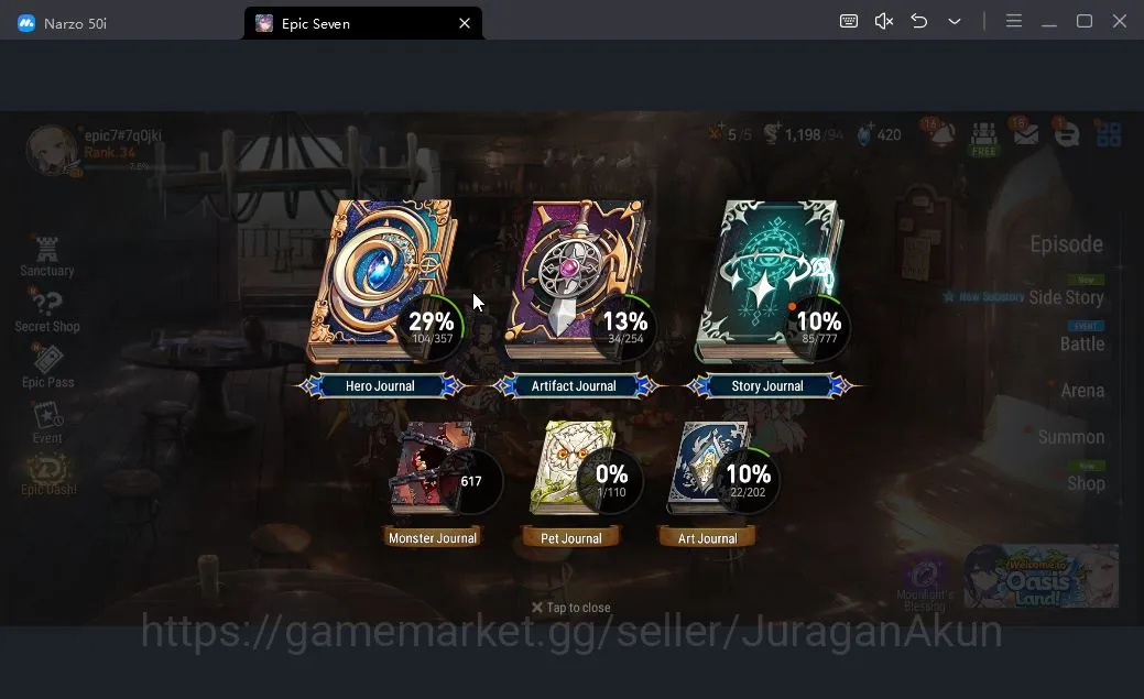 Epic Seven Accounts Global Unverif| 6ML (SageBaalZezan,RequiemRoana,Zi image 3