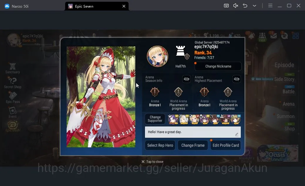 Epic Seven Accounts Global Unverif| 6ML (SageBaalZezan,RequiemRoana,Zi image 6