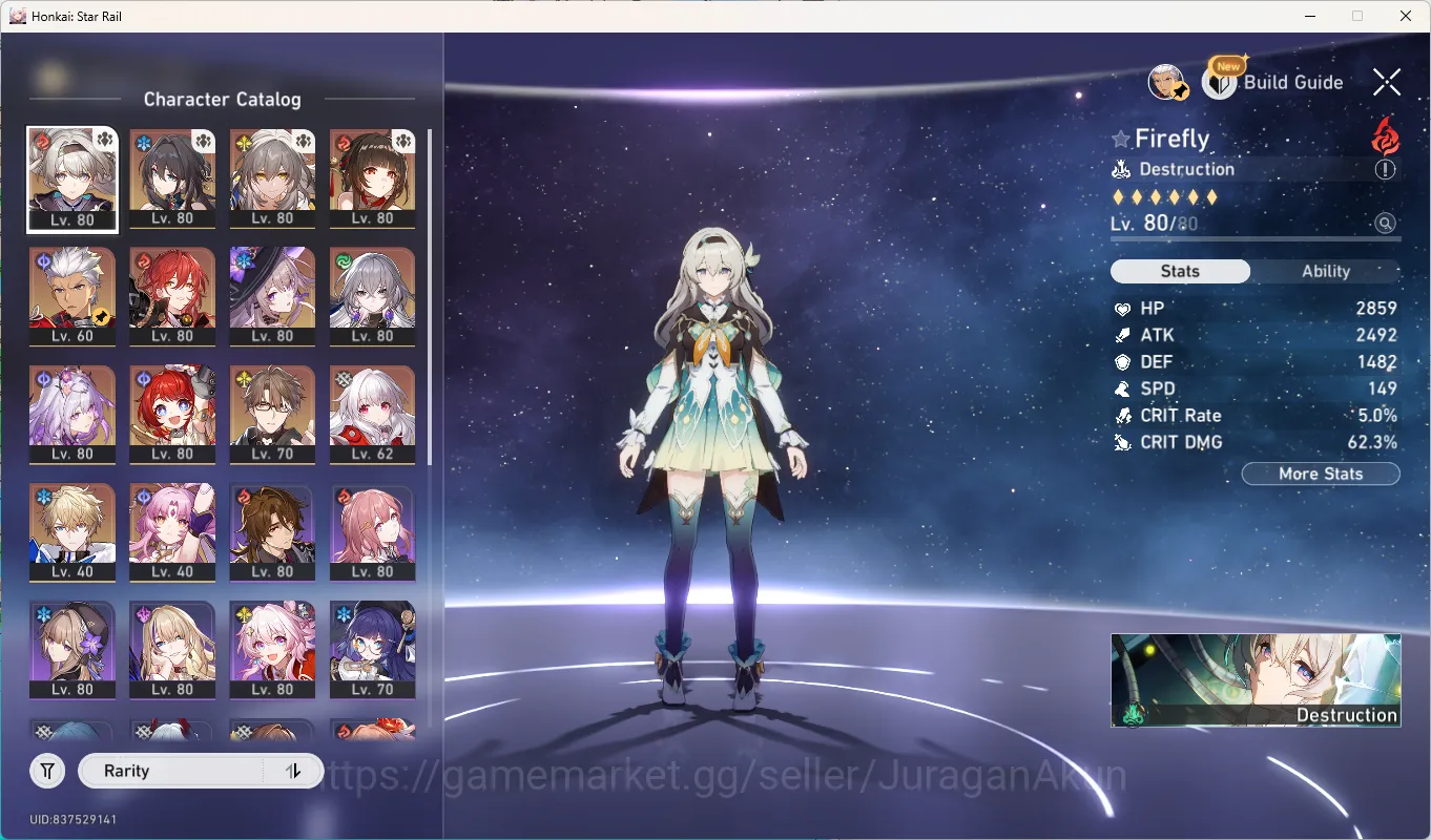 Honkai Star Rail Accounts Mid Game Asia|7 Limited + 3[5Star Weapon]|Firefly E1+Sign,Castorice,The Herta,Tribbie,Lingsha|Take 2