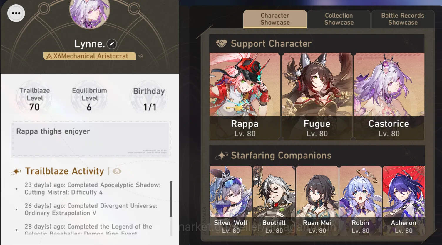 Honkai Star Rail End Game ASIA [TL70] 9 Limited (Castorice+Sign S2,Ruan Mei  image 1