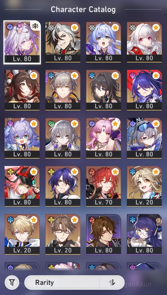 Honkai Star Rail Accounts End Game ASIA [TL70] 9 Limited (Castorice+Sign S2,Ruan Mei E1,Fugue,Rappa,Robin 3