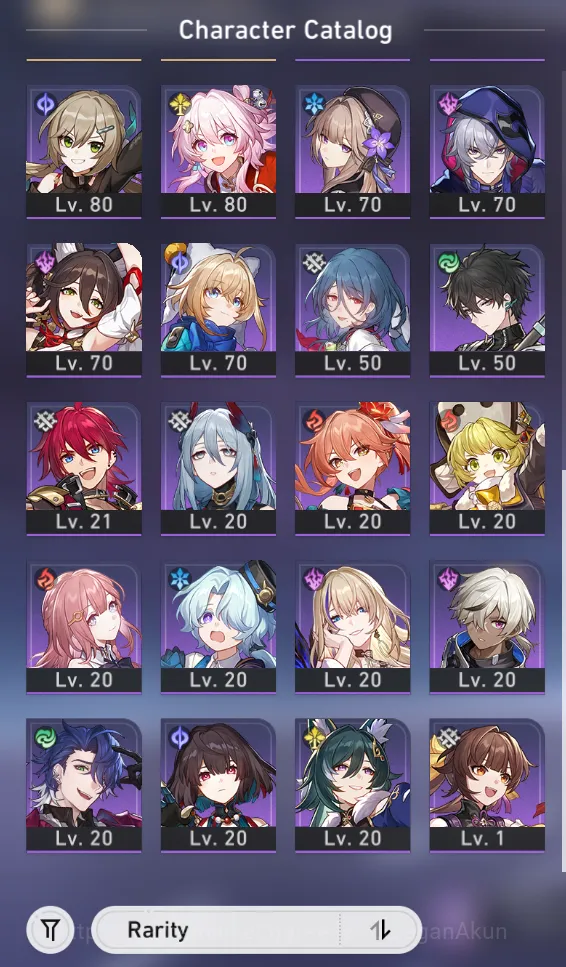 Honkai Star Rail Accounts End Game ASIA [TL70] 9 Limited (Castorice+Sign S2,Ruan Mei E1,Fugue,Rappa,Robin 6