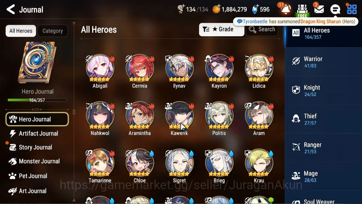 Epic Seven Accounts Mid-Tier Global Unverif|7ML(DKSharun,Maid Chloe,Straze,etc)&Abigail,Sigret,Alencia,etc|596 9